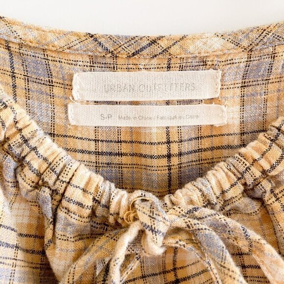 UO Linen Plaid Mini Dress - Picture 4 of 6